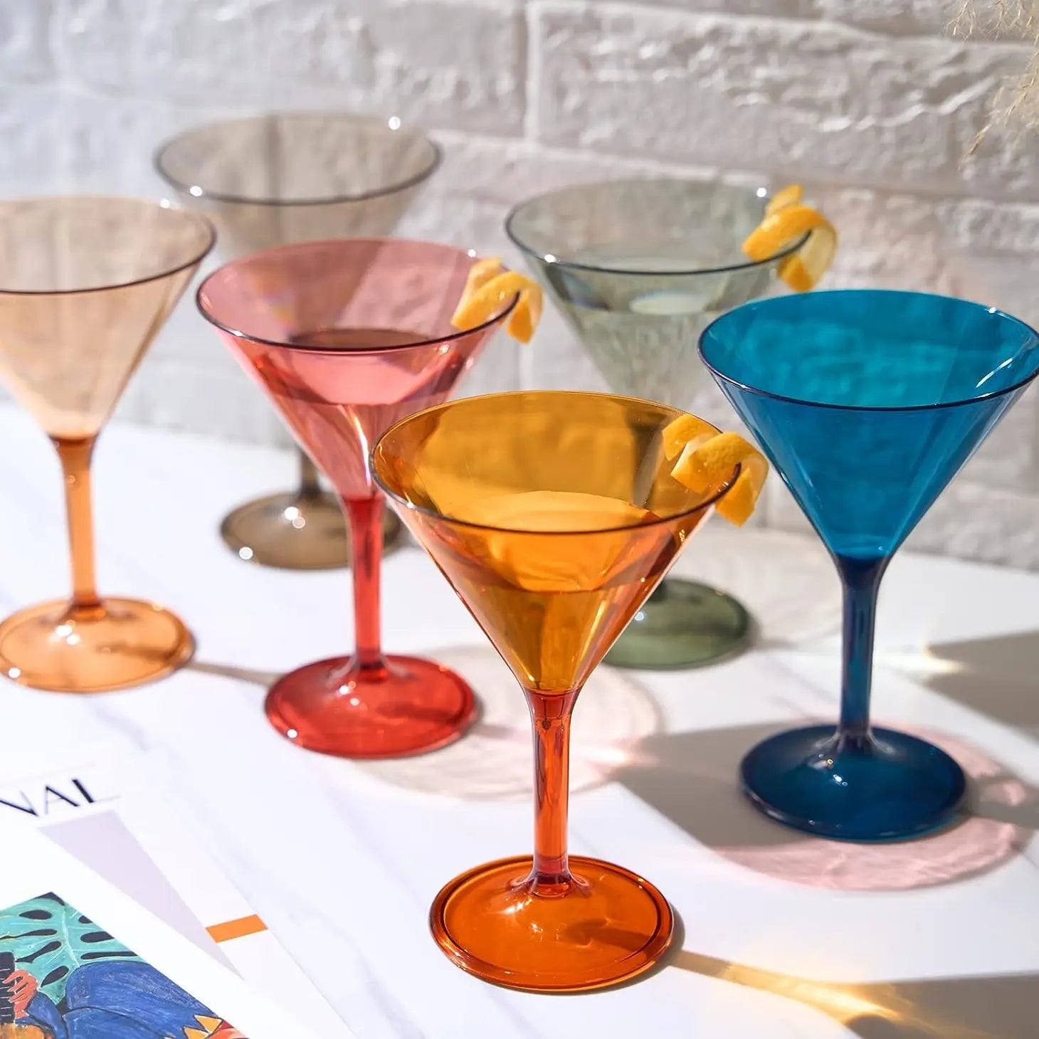 Plastic cocktail glasses discount