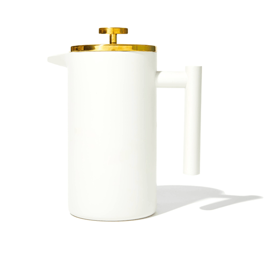 French Press | Matte White & Shiny Gold